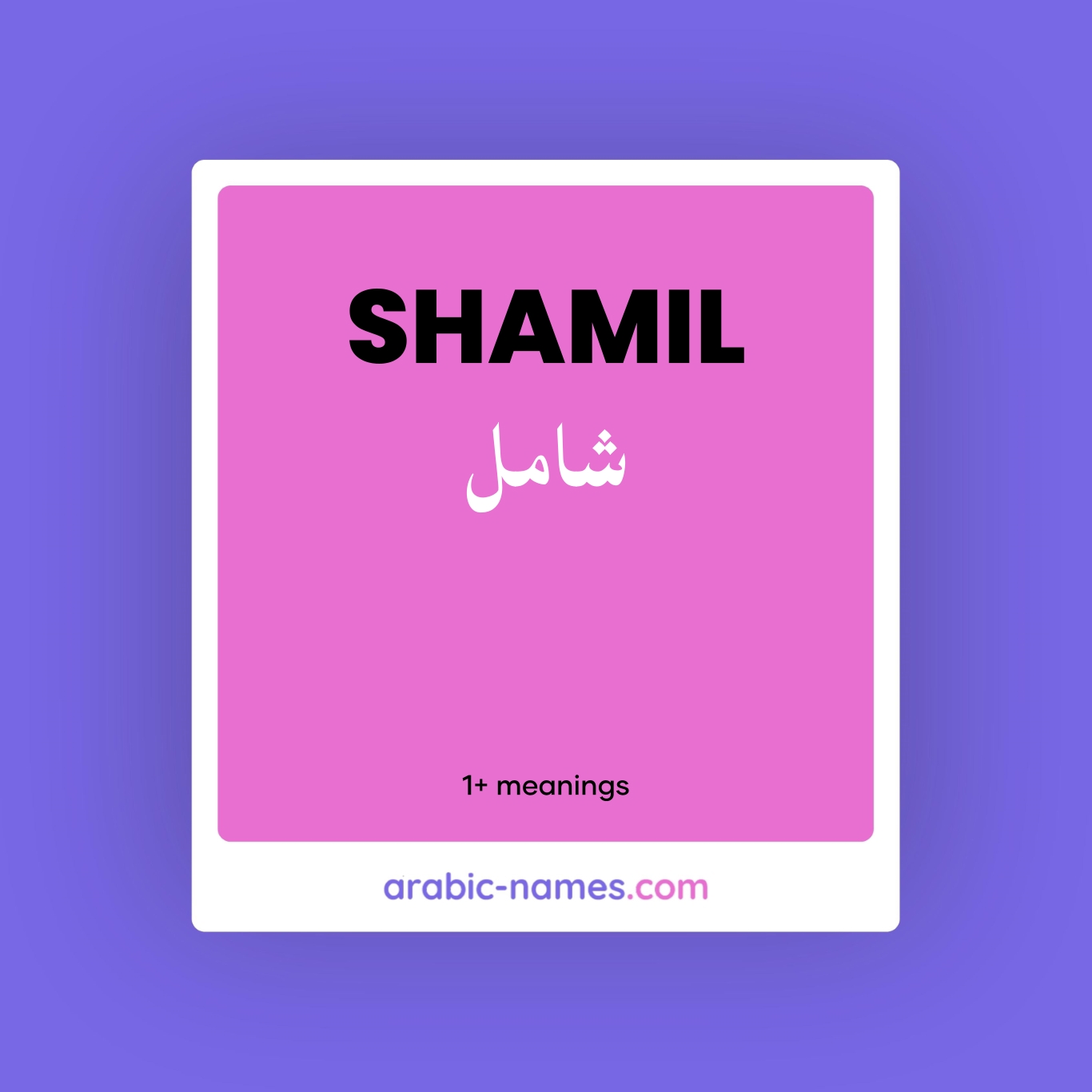 SHAMIL (شامل) Meaning in Arabic & English - Arabic Names