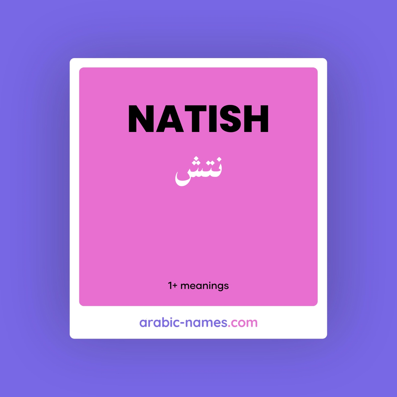 NATISH (نتش) Meaning in Arabic & English - Arabic Names