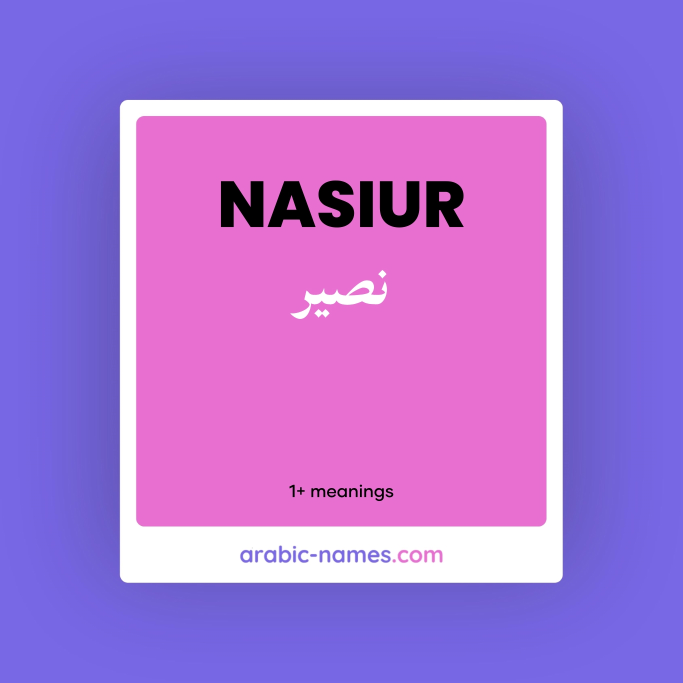 NASIUR (نصير) Meaning in Arabic & English - Arabic Names